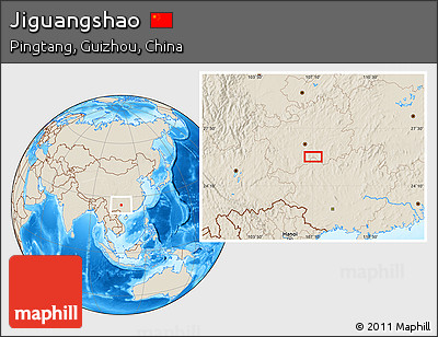 Shaded Relief Location Map of Jiguangshao