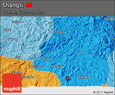 Political Panoramic Map of Shangsi