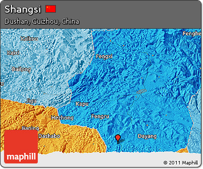 Political Panoramic Map of Shangsi