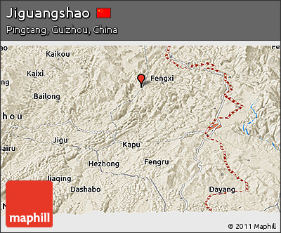 Shaded Relief Panoramic Map of Jiguangshao