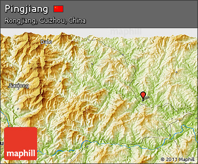 Physical 3D Map of Pingjiang
