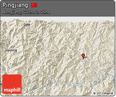 Shaded Relief 3D Map of Pingjiang