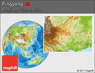 Physical Location Map of Pingyong