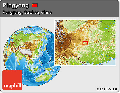 Physical Location Map of Pingyong