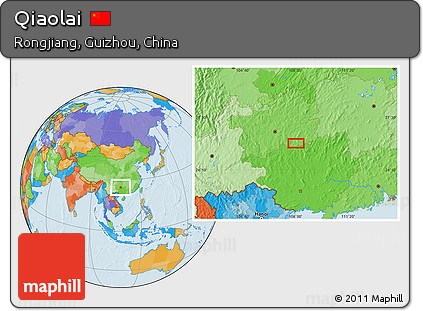 Political Location Map of Qiaolai