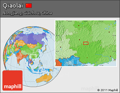 Political Location Map of Qiaolai