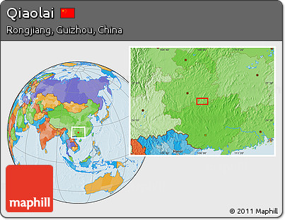 Political Location Map of Qiaolai