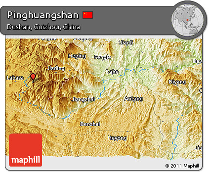 Physical Panoramic Map of Pinghuangshan