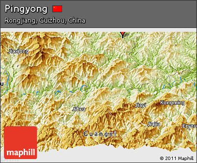 Physical Panoramic Map of Pingyong