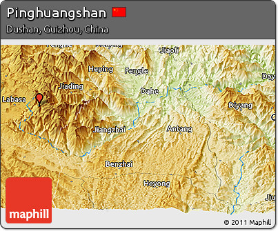 Physical Panoramic Map of Pinghuangshan
