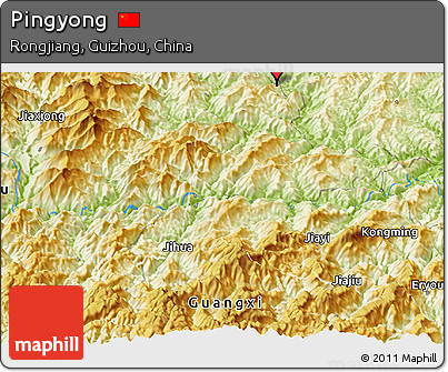 Physical Panoramic Map of Pingyong