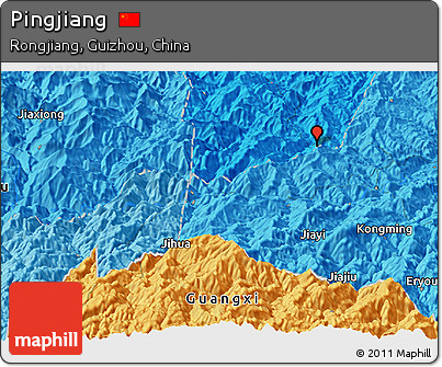Political Panoramic Map of Pingjiang