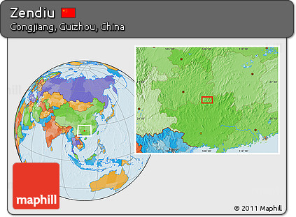 Political Location Map of Zendiu