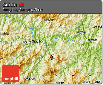 Physical Map of Guilin
