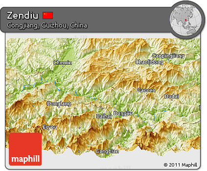 Physical Panoramic Map of Zendiu