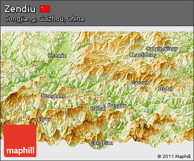 Physical Panoramic Map of Zendiu