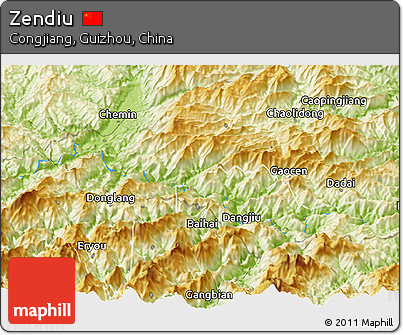 Physical Panoramic Map of Zendiu