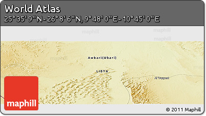 Physical Panoramic Map of the Area around 25° 51' 37" N, 10° 16' 30" E