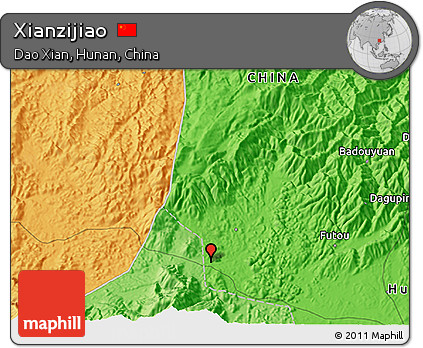 Political 3D Map of Xianzijiao