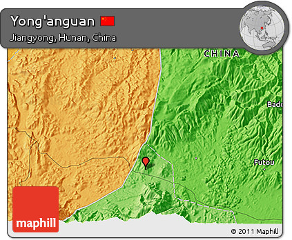 Political 3D Map of Yong'anguan