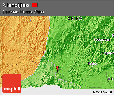 Political 3D Map of Xianzijiao
