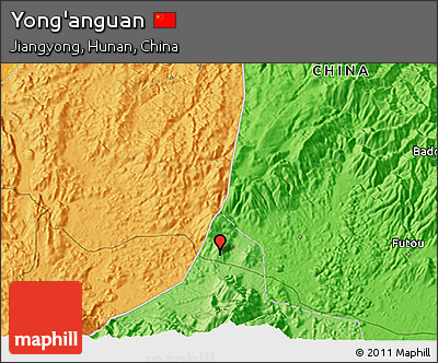 Political 3D Map of Yong'anguan