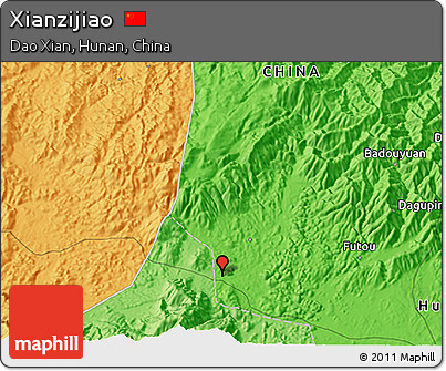 Political 3D Map of Xianzijiao