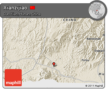 Shaded Relief 3D Map of Xianzijiao