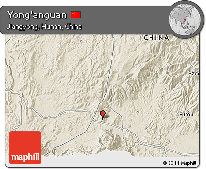 Shaded Relief 3D Map of Yong'anguan