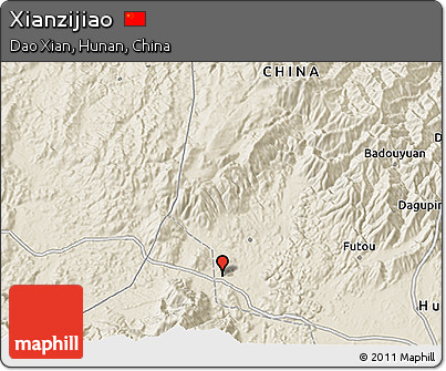 Shaded Relief 3D Map of Xianzijiao