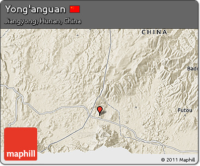 Shaded Relief 3D Map of Yong'anguan