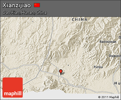 Shaded Relief 3D Map of Xianzijiao