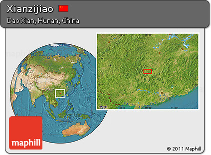 Satellite Location Map of Xianzijiao