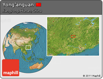 Satellite Location Map of Yong'anguan