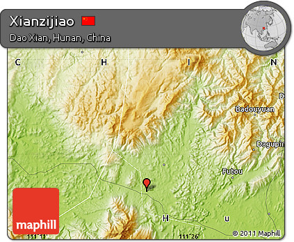 Physical Map of Xianzijiao