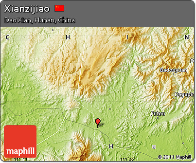 Physical Map of Xianzijiao