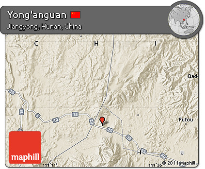Shaded Relief Map of Yong'anguan