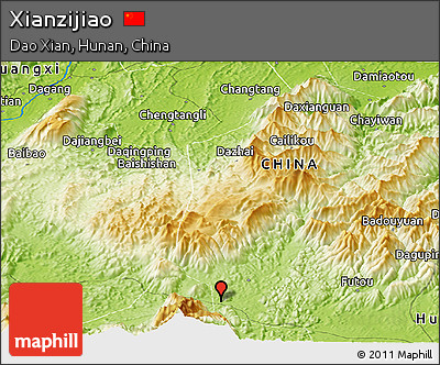 Physical Panoramic Map of Xianzijiao