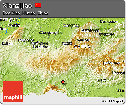 Physical Panoramic Map of Xianzijiao