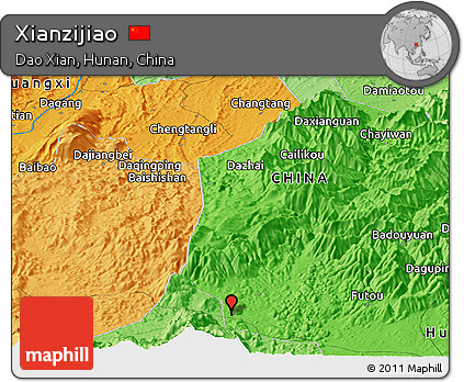 Political Panoramic Map of Xianzijiao
