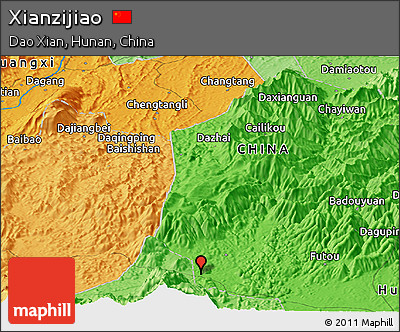 Political Panoramic Map of Xianzijiao