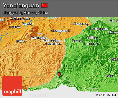 Political Panoramic Map of Yong'anguan