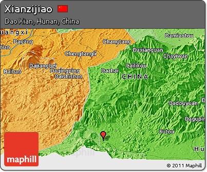 Political Panoramic Map of Xianzijiao