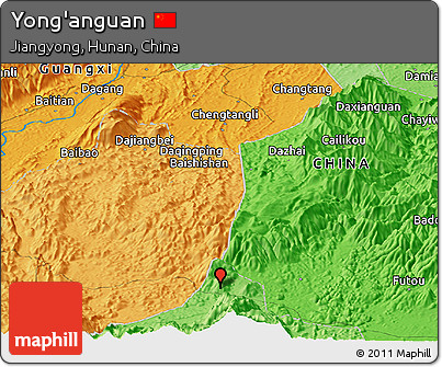 Political Panoramic Map of Yong'anguan