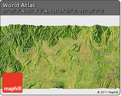 Satellite 3D Map of the Area around 25° 51' 37" N, 112° 16' 30" E