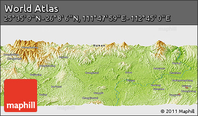 Physical Panoramic Map of the Area around 25° 51' 37" N, 112° 16' 30" E