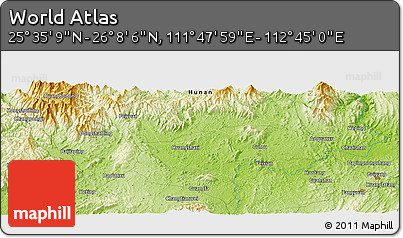 Physical Panoramic Map of the Area around 25° 51' 37" N, 112° 16' 30" E