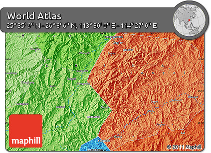 Political Map of the Area around 25° 51' 37" N, 113° 58' 29" E
