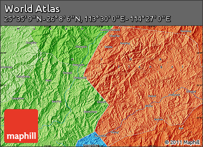 Political Map of the Area around 25° 51' 37" N, 113° 58' 29" E