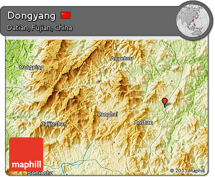 Physical 3D Map of Dongyang